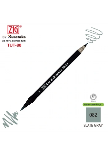 Zig Art&Graphic Twin Çift Uçlu Keçe Grafik Kalemi 82 Slate Gray