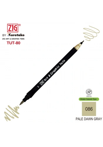 Zig Art&Graphic Twin Çift Uçlu Keçe Grafik Kalemi 86 Pale Dawn Gray