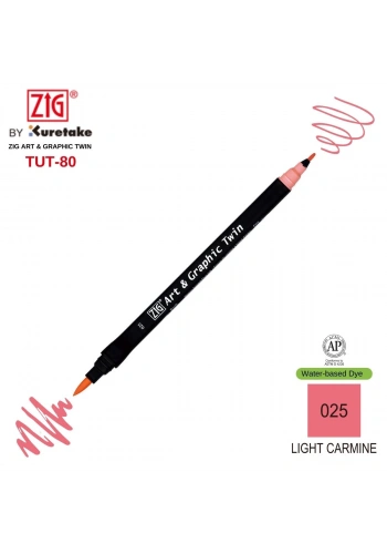 Zig Art&Graphic Twin Tut-80 Çift Uçlu Keçe Grafik Kalemi 025 Light Carmine