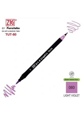 Zig Art&Graphic Twin Tut-80 Çift Uçlu Keçe Grafik Kalemi 060 Light Violet