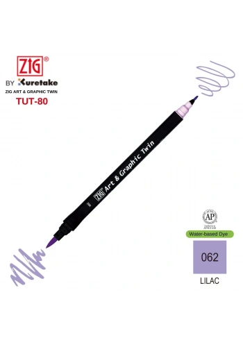 Zig Art&Graphic Twin Tut-80 Çift Uçlu Keçe Grafik Kalemi 062 Lilac