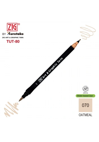 Zig Art&Graphic Twin Tut-80 Çift Uçlu Keçe Grafik Kalemi 070 Oatmeal