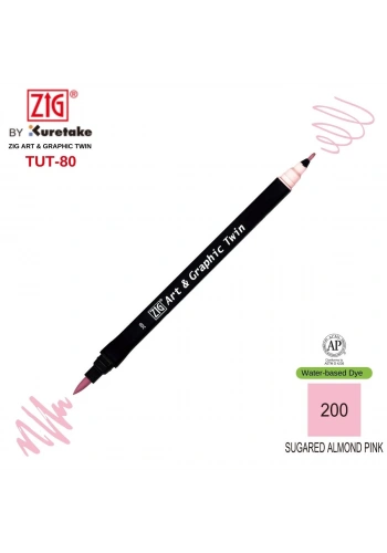 Zig Art&Graphic Twin Tut-80 Çift Uçlu Keçe Grafik Kalemi 200 Sugared Almond Pink