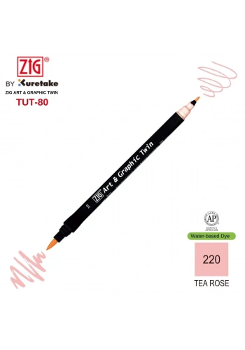 Zig Art&Graphic Twin Tut-80 Çift Uçlu Keçe Grafik Kalemi 220 Tea Rose