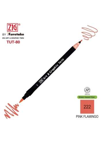 Zig Art&Graphic Twin Tut-80 Çift Uçlu Keçe Grafik Kalemi 222 Pink Flamingo