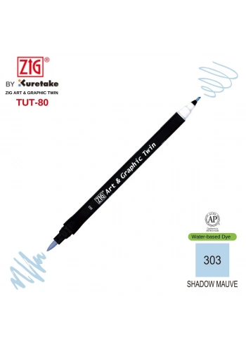 Zig Art&Graphic Twin Tut-80 Çift Uçlu Keçe Grafik Kalemi 303 Shadow Mauve