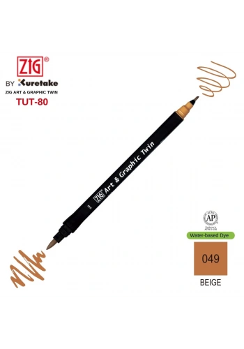 Zig Art&Graphic Twin Tut-80 Çift Uçlu Keçe Grafik Kalemi 49 Beige