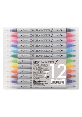Zig Clean Color F TCS-6000T Çift Uçlu Marker Set 12li