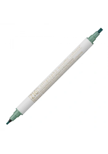 Zig Kaligrafi Kalemi MS-8400 Çift Taraflı Düz Kesik 2.0-3.5mm 121 Metalik Yeşil (Green)