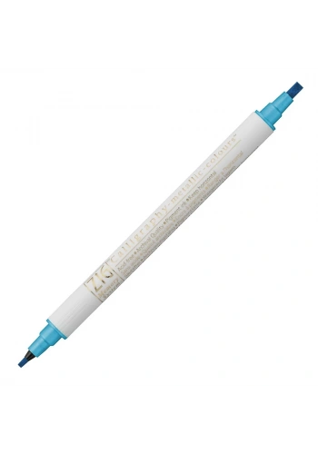 Zig Kaligrafi Kalemi MS-8400 Çift Taraflı Düz Kesik 2.0-3.5mm 125 Metalik Mavi (Blue)