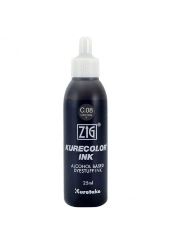 Zig Kurecolor Ink Alkol Bazlı Mürekkep 25ml C08 Cool Gray 8