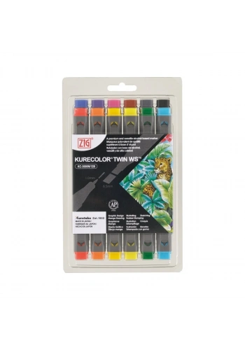 Zig Kurecolor KC3000/12B1 Twin WS Marker Kalem 12li Basic Color