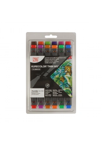 Zig Kurecolor KC3000/12B2 Twin WS Marker Kalem 12li Brilliant Colors