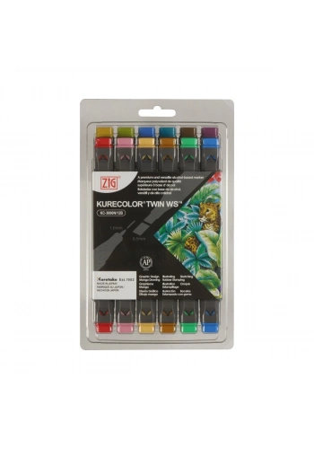 Zig Kurecolor KC3000/12B4 Twin WS Marker Kalem 12li Dull Colors