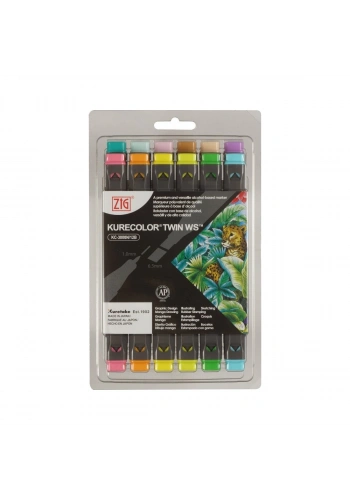 Zig Kurecolor KC3000/12B5 Twin WS Marker Kalem 12li Pale Colors