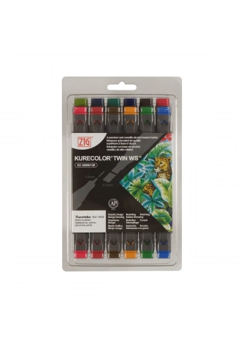 Zig Kurecolor KC3000/12B6 Twin WS Marker Kalem 12li Deep Colors
