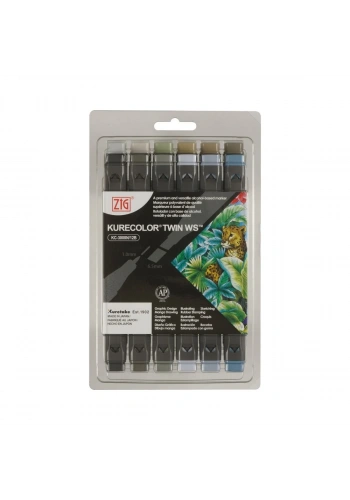 Zig Kurecolor KC3000/12B7 Twin WS Marker Kalem 12li Gray Colors