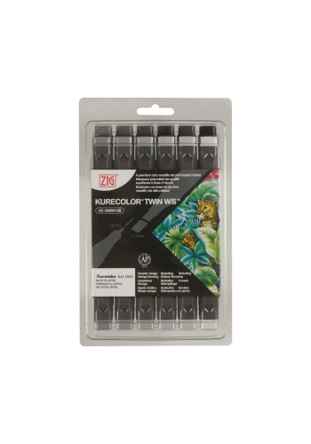 Zig Kurecolor KC3000/12B8 Twin WS Marker Kalem 12li Cool Grey Colors
