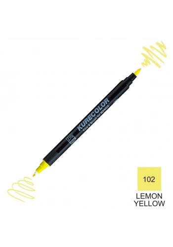 Zig Kurecolor Mangaka Fine&Brush Çift Taraflı Kalem CNKC-2200 No 102 Lemon Yellow