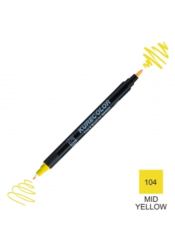 Zig Kurecolor Mangaka Fine&Brush Çift Taraflı Kalem CNKC-2200 No 104 Mid Yellow