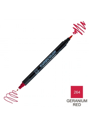 Zig Kurecolor Mangaka Fine&Brush Çift Taraflı Kalem CNKC-2200 No 264 Geranium Red