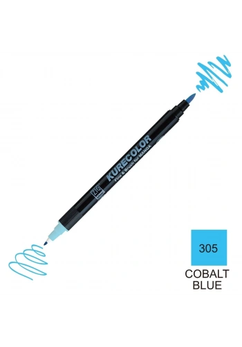 Zig Kurecolor Mangaka Fine&Brush Çift Taraflı Kalem CNKC-2200 No 305 Cobalt Blue