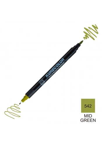 Zig Kurecolor Mangaka Fine&Brush Çift Taraflı Kalem CNKC-2200 No 542 Mid Green