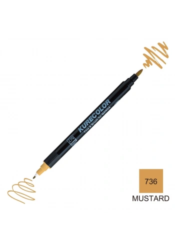 Zig Kurecolor Mangaka Fine&Brush Çift Taraflı Kalem CNKC-2200 No 736 Mustard