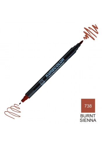 Zig Kurecolor Mangaka Fine&Brush Çift Taraflı Kalem CNKC-2200 No 738 Burnt Sienna