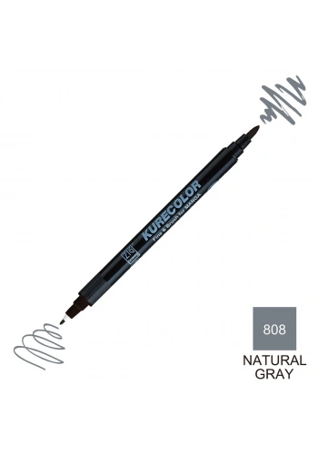 Zig Kurecolor Mangaka Fine&Brush Çift Taraflı Kalem CNKC-2200 No 808 Natural Gray
