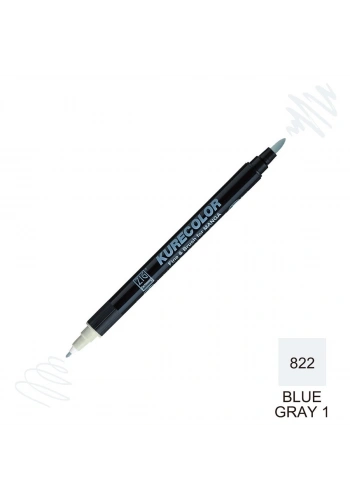 Zig Kurecolor Mangaka Fine&Brush Çift Taraflı Kalem CNKC-2200 No 822 Blue Gray 1