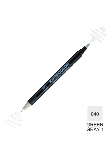 Zig Kurecolor Mangaka Fine&Brush Çift Taraflı Kalem CNKC-2200 No 840 Green Gray 1