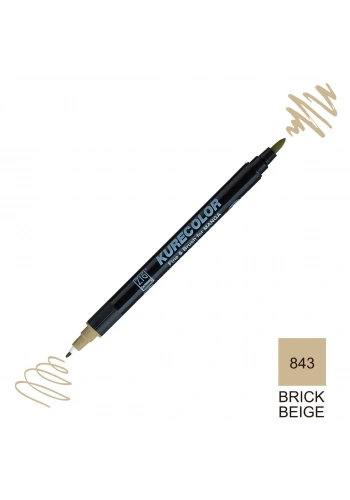 Zig Kurecolor Mangaka Fine&Brush Çift Taraflı Kalem CNKC-2200 No 843 Brick Beige