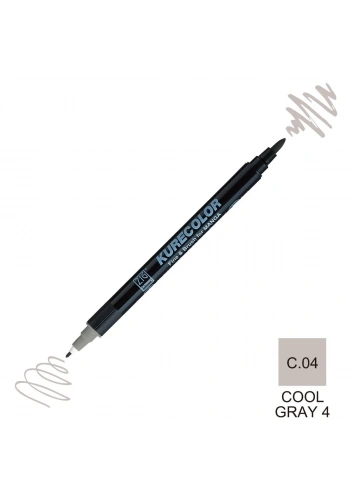 Zig Kurecolor Mangaka Fine&Brush Çift Taraflı Kalem CNKC-2200 No C.04 Cool Gray 4