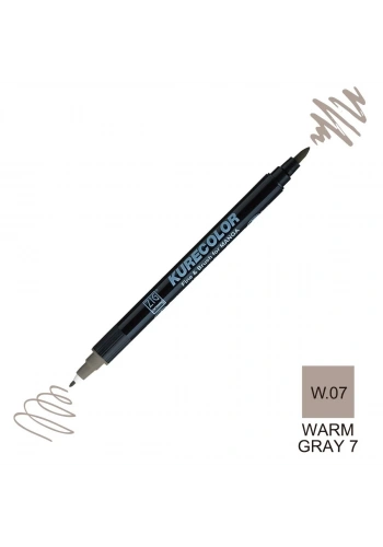Zig Kurecolor Mangaka Fine&Brush Çift Taraflı Kalem CNKC-2200 No W.07 Warm Gray 07
