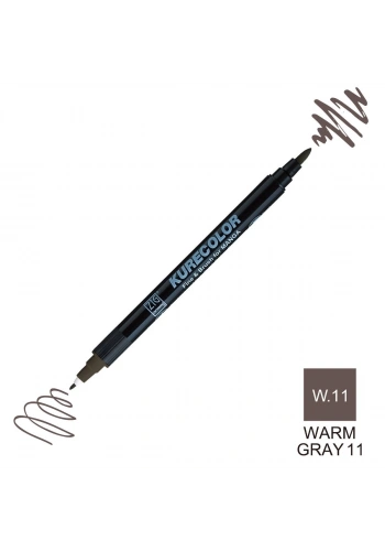 Zig Kurecolor Mangaka Fine&Brush Çift Taraflı Kalem CNKC-2200 No W.11 Warm Gray 11