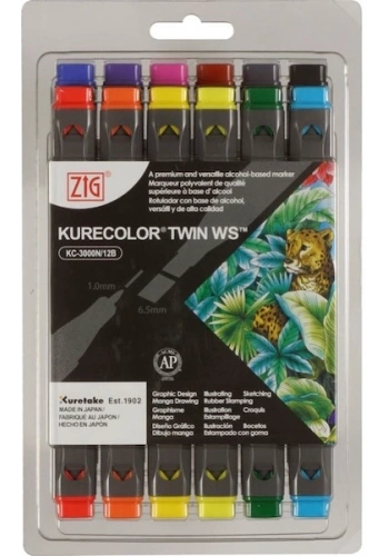 Zig Kurecolor Twin S Marker Kalem Seti 12 Renk NATURAL COLORS