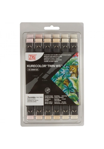 Zig Kurecolor Twin S Marker Kalem Seti 12 Renk NEUTRAL & NATURAL COLORS