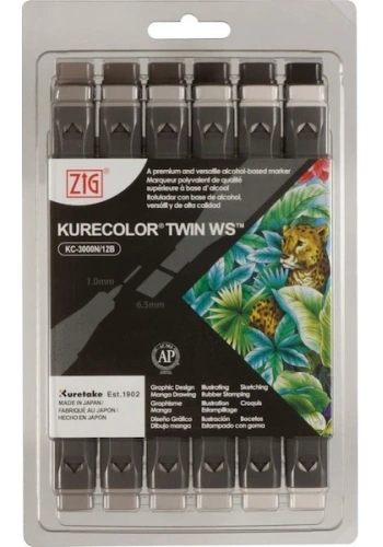 Zig Kurecolor Twin S Marker Kalem Seti 12 Renk WARM GRAY COLORS