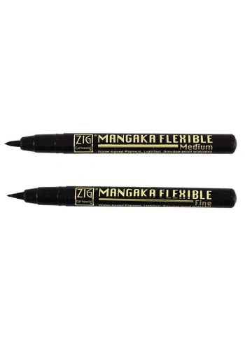 Zig Kuretake Cartoonist Mangaka Flexible Pen Black