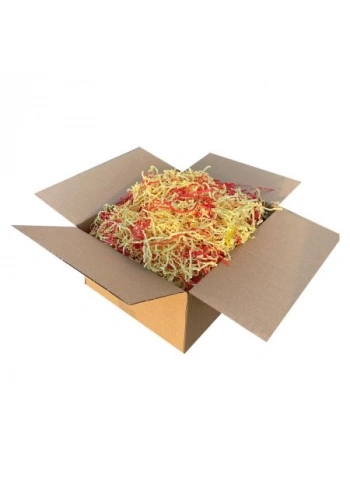 Zikzak Kırpık Kağıt Dolgu Malzemesi -Sarı Kırmızı - 1Kg.