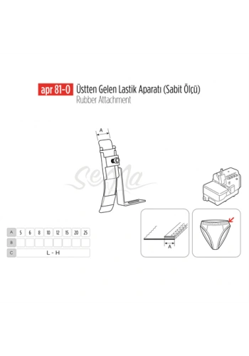 Üstten Gelen Sabit Lastik Apara 6mm / APR 81-0