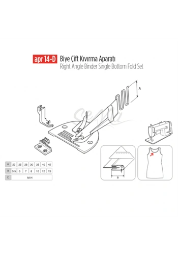 Biye Çift Kıvırma Apara 35x10mm / APR 14-D