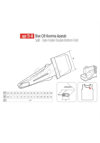 Biye Çift Kıvırma Apara 32x9mm / APR 11-R