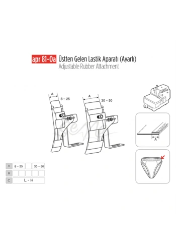 Üstten Gelen Ayarlı Lastik Apara 35mm/APR81-0(A)