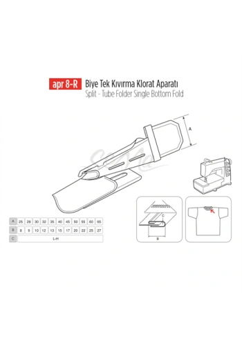 Biye Tek Kıvırma Klorat(Etek) Apara 60x25mm / APR 8-R