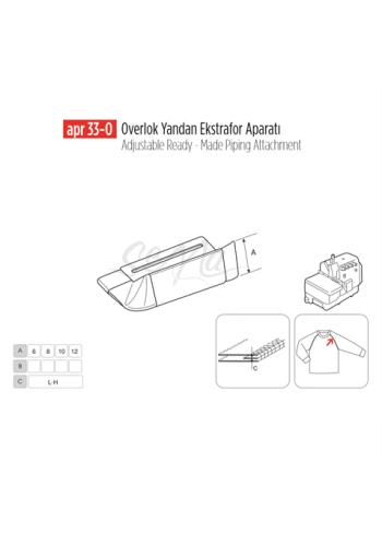 Overlok Yandan Ekstrafor Aparatı 40mm/ APR 33-O