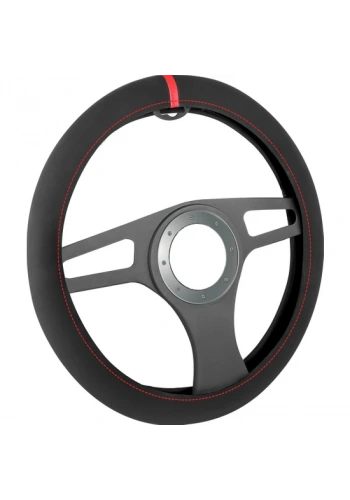 AUTOMİX 44338 ALCANTARA DİREKSİYON KILIFI TEK ÇİZGİ KIRMIZI