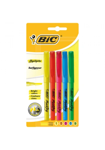 Bic Fosforlu Kalem 5li Blister Karışık Renk