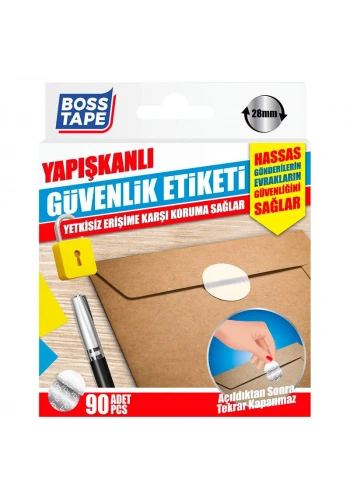 BOSS TAPE 6723 VOİD YUVARLAK GÜVENLİK ETİKETİ 28mm 90LI